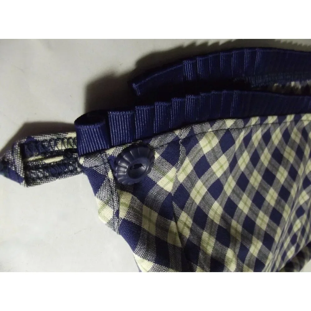 Longaberger Navy and Cream Plaid Fabric Basket Liner